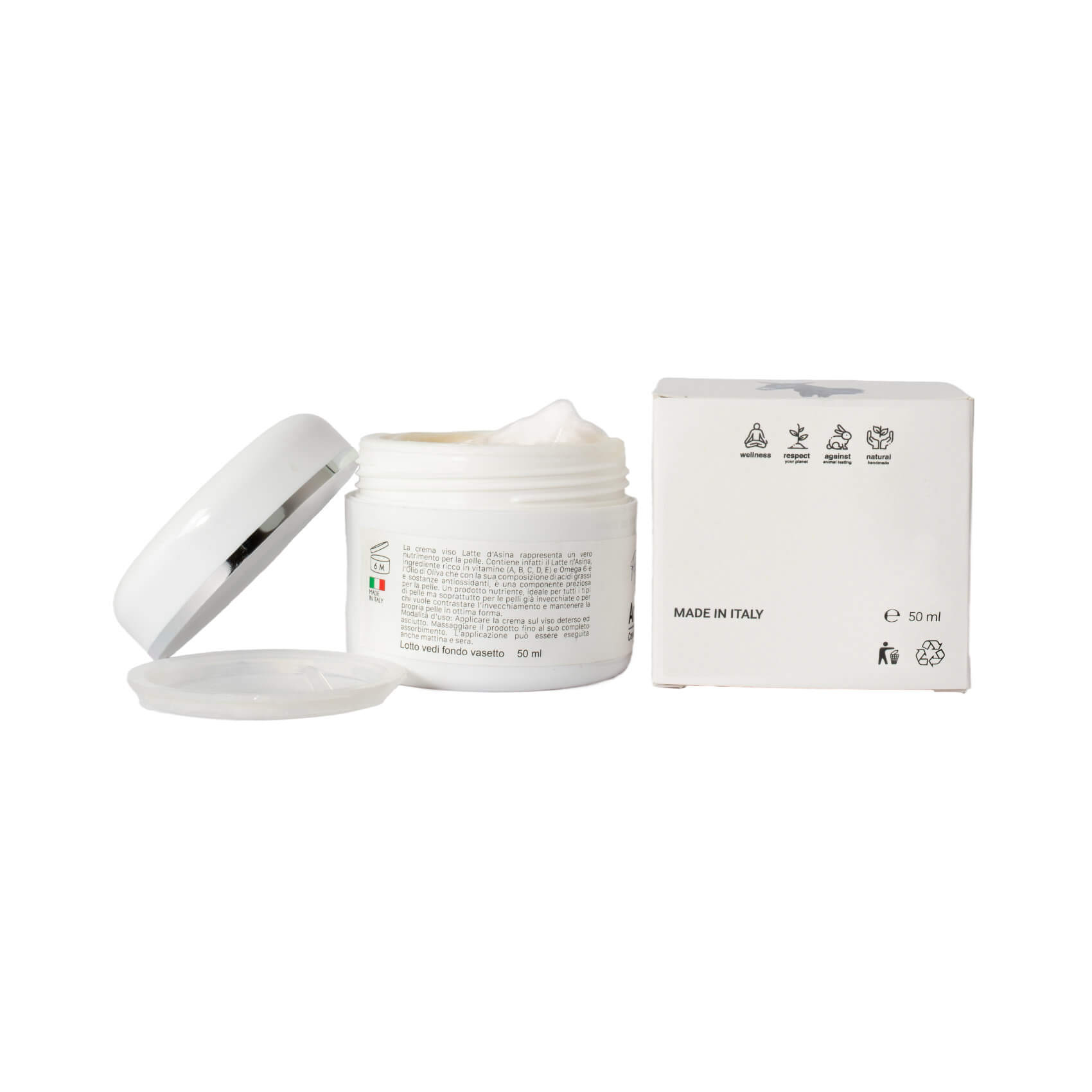 Amabile - Crema Viso con latte d'asina e olio extra vergine di oliva Bio - FillerBio (Packaging esteso)