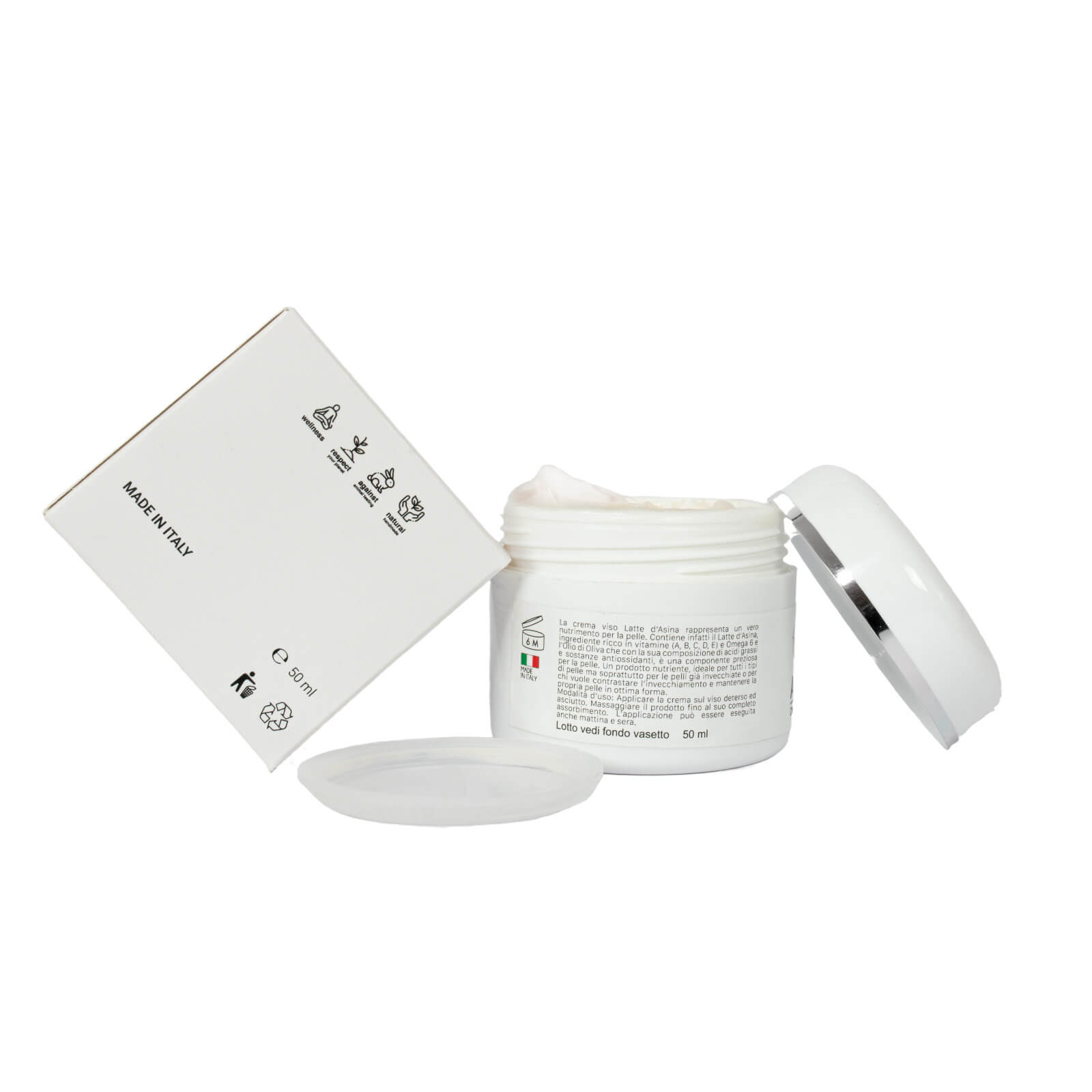 Amabile - Crema Viso con latte d'asina e olio extra vergine di oliva Bio - FillerBio (composizione)