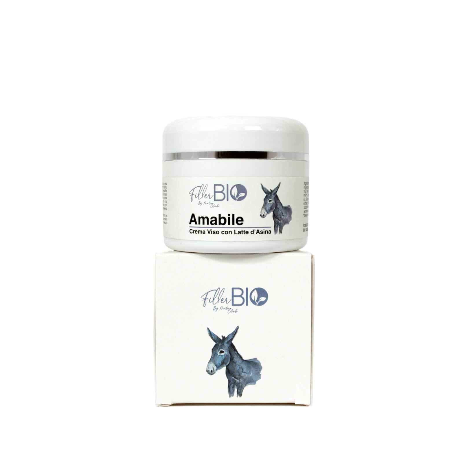 Amabile - Crema Viso con latte d'asina e olio extra vergine di oliva Bio - FillerBio(packaging frontale)